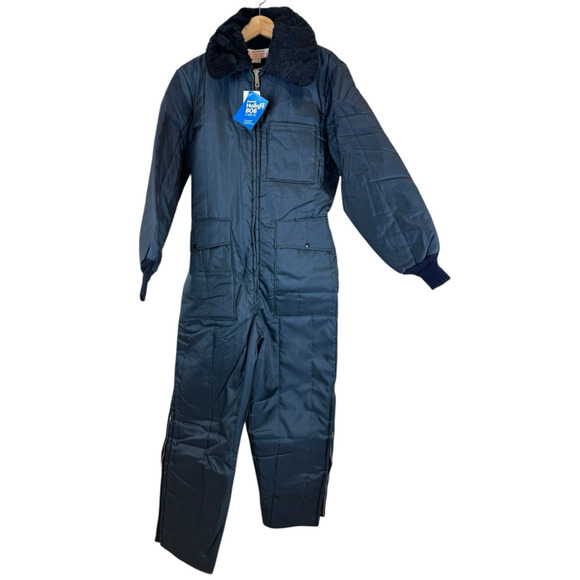Dupont Dacron Hollofil 808 Cold Storage Overalls Sz M Blue Made USA NWT Full Zip - Picture 1 of 8